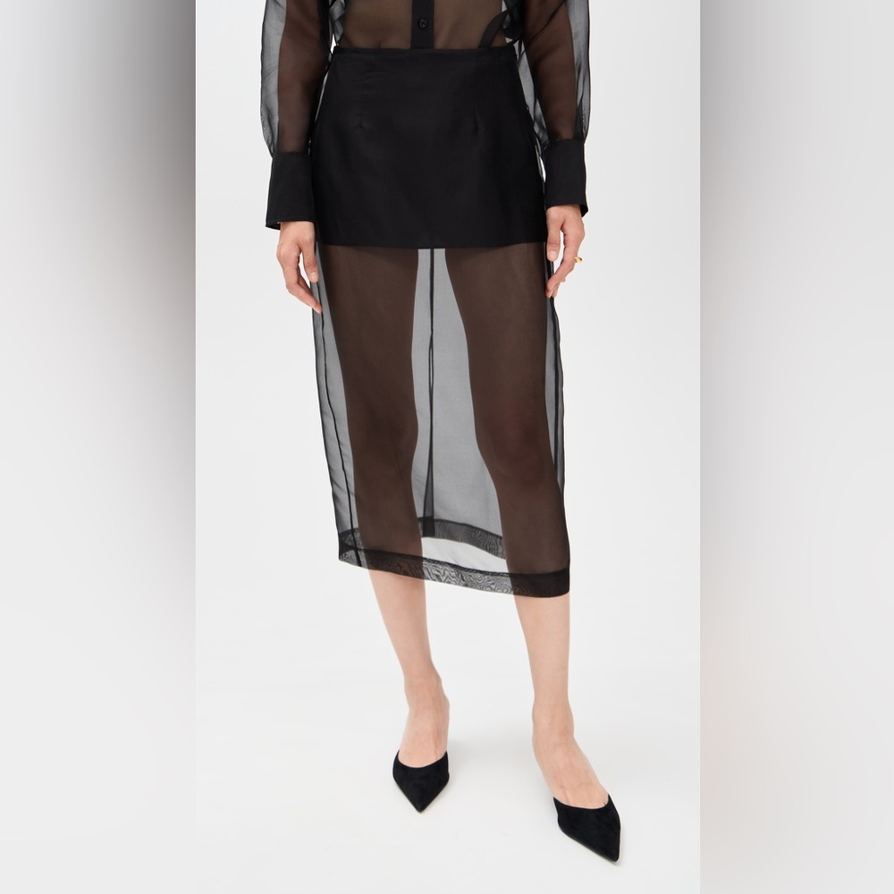 Frame 0 Black The Sheer Organza Skirt Silk